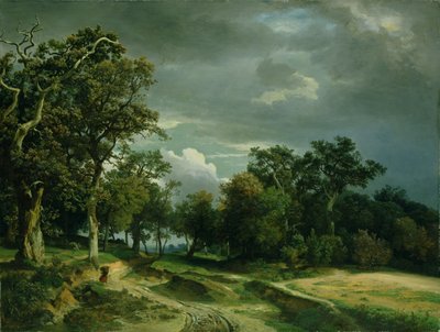 Het pad aan de rand van het bos door Johann Wilhelm Schirmer